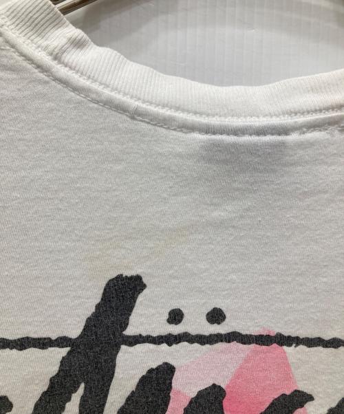 stussy（ステューシー）stussy (ステューシー) reflection tee/リフレクション ティー ホワイト×ピンク サイズ:Sの古着・服飾アイテム