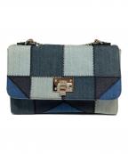 DIESELディーゼル）の古着「パッチワークデニムチェーンショルダーバッグ」｜ブルー