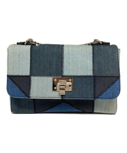 DIESEL（ディーゼル）DIESEL (ディーゼル) パッチワークデニムチェーンショルダーバッグ ブルーの古着・服飾アイテム