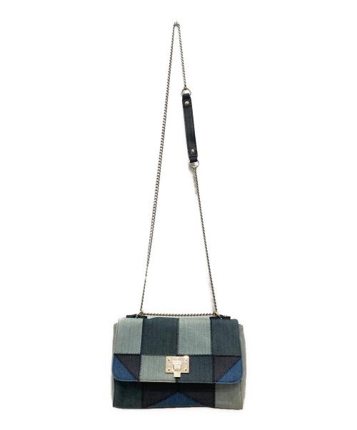 DIESEL（ディーゼル）DIESEL (ディーゼル) パッチワークデニムチェーンショルダーバッグ ブルーの古着・服飾アイテム