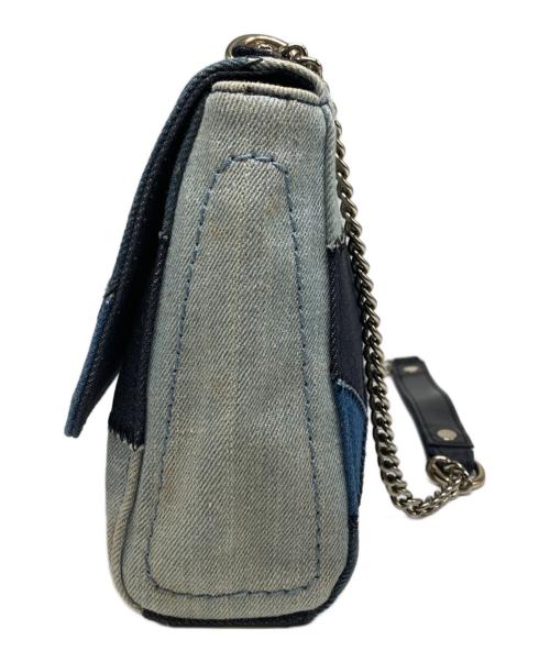DIESEL（ディーゼル）DIESEL (ディーゼル) パッチワークデニムチェーンショルダーバッグ ブルーの古着・服飾アイテム