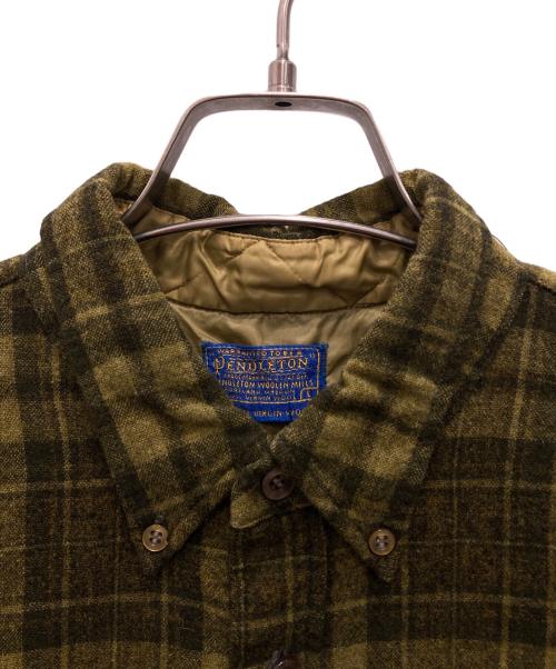 PENDLETON（ペンドルトン）PENDLETON (ペンドルトン) 60's半袖チェックネルシャツ カーキ サイズ:Lの古着・服飾アイテム
