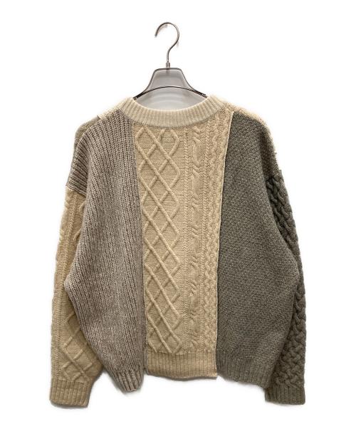 KURO（クロ）KURO (クロ) REMAKE KNIT SWEATER/リメイク ニット スウェット アイボリー サイズ:1の古着・服飾アイテム