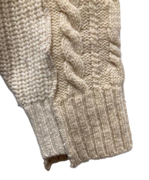 KURO（クロ）KURO (クロ) REMAKE KNIT SWEATER/リメイク ニット スウェット アイボリー サイズ:1の古着・服飾アイテム