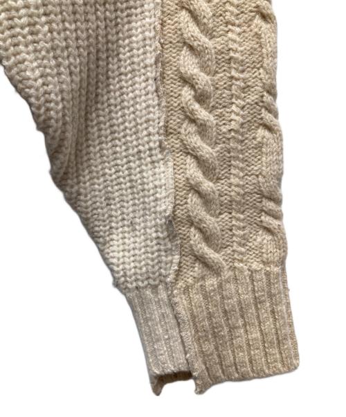KURO（クロ）KURO (クロ) REMAKE KNIT SWEATER/リメイク ニット スウェット アイボリー サイズ:1の古着・服飾アイテム