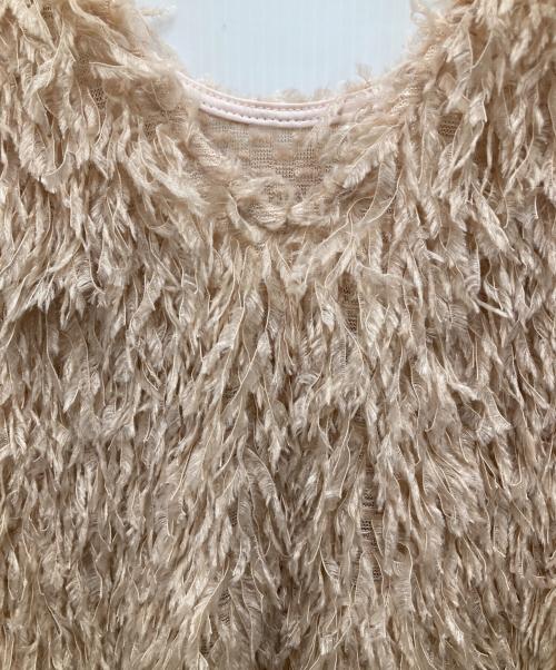 Gemini（ジェミニ）Gemini (ジェミニ) フェザーノースリーブプルオーバー ベージュ サイズ:Fの古着・服飾アイテム