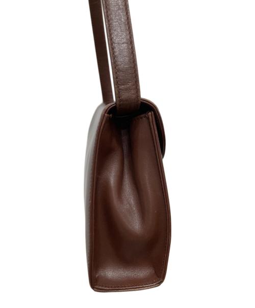 GUCCI（グッチ）GUCCI (グッチ) ヴィンテージレザーショルダーバッグ ブラウンの古着・服飾アイテム