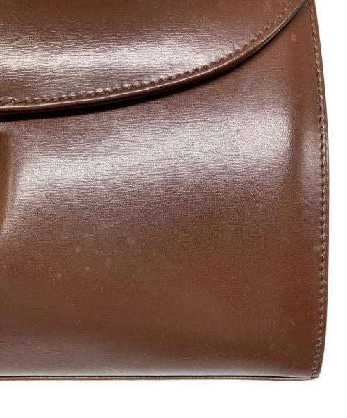 GUCCI（グッチ）GUCCI (グッチ) ヴィンテージレザーショルダーバッグ ブラウンの古着・服飾アイテム