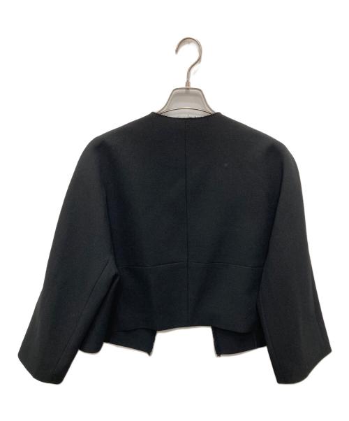 ebure（エブール）EBURE (エブール) ノーカラージャケット ブラック サイズ:38の古着・服飾アイテム