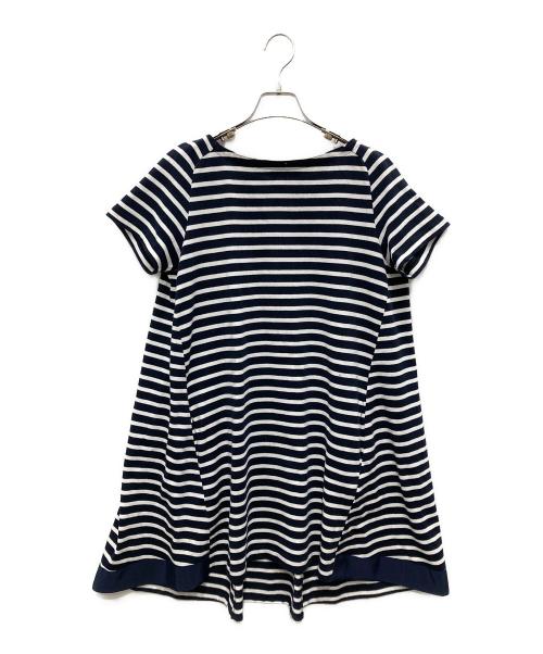 sacai（サカイ）sacai (サカイ) ボーダーカットソーワンピース ネイビー サイズ:3の古着・服飾アイテム