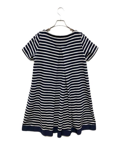 sacai（サカイ）sacai (サカイ) ボーダーカットソーワンピース ネイビー サイズ:3の古着・服飾アイテム