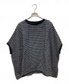 journal standard luxeジャーナルスタンダード ラックス）の古着「リネンボーダー ポンチョ」｜ネイビー