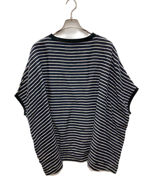 journal standard luxe（ジャーナルスタンダード ラックス）journal standard luxe (ジャーナルスタンダード リュクス) リネンボーダー ポンチョ ネイビー サイズ:表記無し(実寸ご確認ください）の古着・服飾アイテム