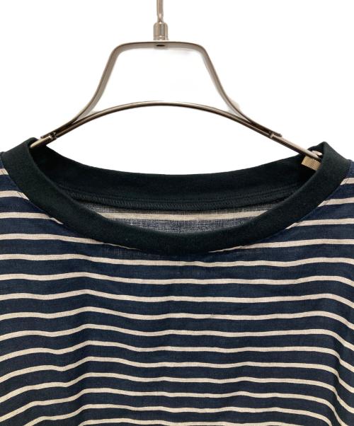 journal standard luxe（ジャーナルスタンダード ラックス）journal standard luxe (ジャーナルスタンダード リュクス) リネンボーダー ポンチョ ネイビー サイズ:表記無し(実寸ご確認ください）の古着・服飾アイテム