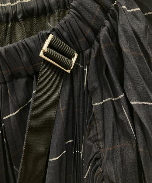 sacai（サカイ）sacai (サカイ) S/Sプリーツワンピース ネイビー サイズ:2の古着・服飾アイテム