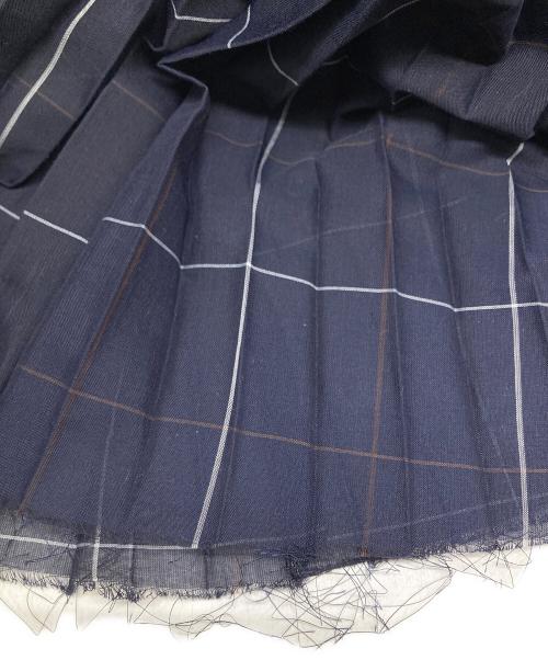 sacai（サカイ）sacai (サカイ) S/Sプリーツワンピース ネイビー サイズ:2の古着・服飾アイテム