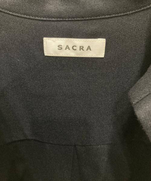 SACRA（サクラ）SACRA (サクラ) ツイルウールフラップポケットワンピース ブラック サイズ:38の古着・服飾アイテム