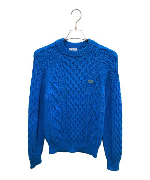LACOSTE LIVE（ラコステライブ）LACOSTE LIVE (ラコステライブ) ケーブルニットセーター ブルー サイズ:Mの古着・服飾アイテム