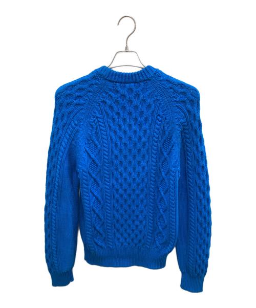 LACOSTE LIVE（ラコステライブ）LACOSTE LIVE (ラコステライブ) ケーブルニットセーター ブルー サイズ:Mの古着・服飾アイテム