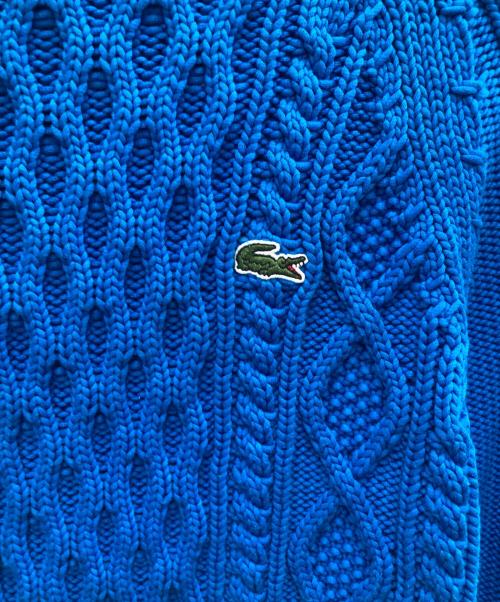 LACOSTE LIVE（ラコステライブ）LACOSTE LIVE (ラコステライブ) ケーブルニットセーター ブルー サイズ:Mの古着・服飾アイテム