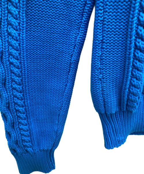 LACOSTE LIVE（ラコステライブ）LACOSTE LIVE (ラコステライブ) ケーブルニットセーター ブルー サイズ:Mの古着・服飾アイテム
