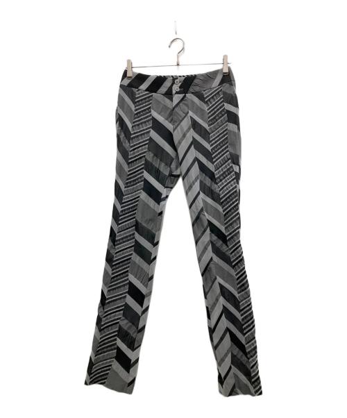ISSEY MIYAKE（イッセイミヤケ）ISSEY MIYAKE (イッセイミヤケ) 総柄パンツ ブラック×グレー サイズ:Sの古着・服飾アイテム