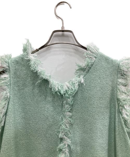 maison de dolce（メゾンドドルチェ）maison de dolce (メゾンドドルチェ) ノースリーブツイードワンピース ミントグリーン サイズ:Freeの古着・服飾アイテム