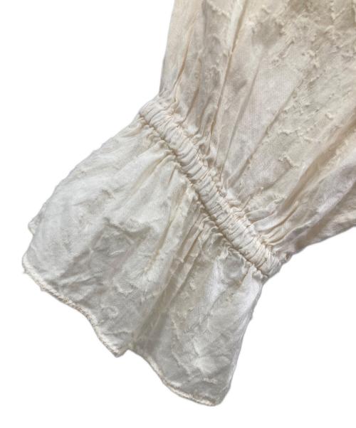 SOULEIADO（ソレイアード）SOULEIADO (ソレイアード) コットンジャガードタッセルブラウス ホワイト サイズ:36の古着・服飾アイテム