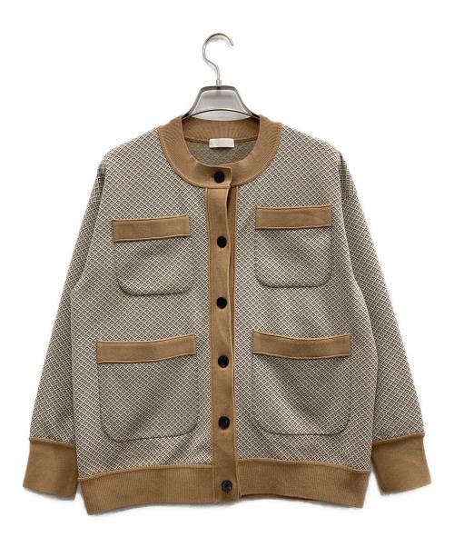 BALLSEY（ボールジィ）BALLSEY (ボールジィ) キカジャカードジャージー クルーネックカーディガン ベージュ サイズ:Sの古着・服飾アイテム