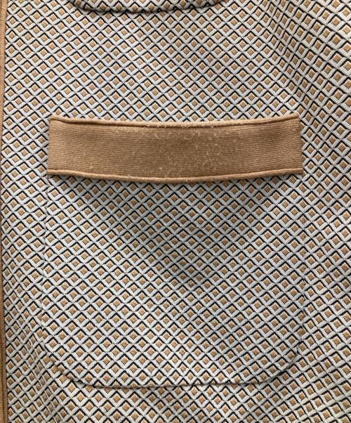 BALLSEY（ボールジィ）BALLSEY (ボールジィ) キカジャカードジャージー クルーネックカーディガン ベージュ サイズ:Sの古着・服飾アイテム