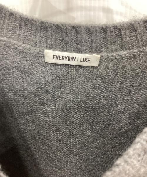 EVERYDAY I LIKE.（エヴリデイ アイ ライク）EVERYDAY I LIKE. (エヴリデイ アイ ライク) カシミヤオーバーサイズプルオーバー グレー サイズ:不明(実寸をご確認ください)の古着・服飾アイテム
