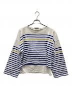 Le minorルミノア）の古着「テールロングバスクシャツ」｜ホワイト×ブルー