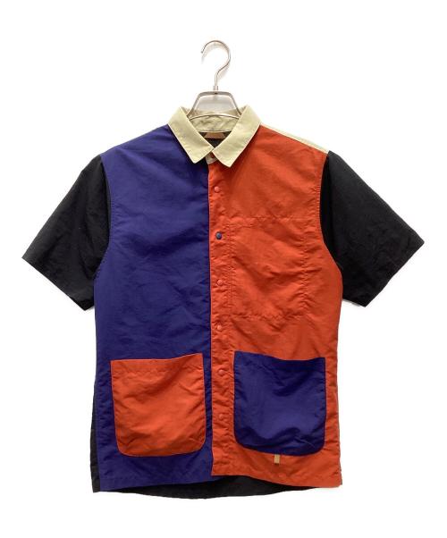 Manastash（マナスタッシュ）Manastash (マナスタッシュ) 半袖シャツ ベージュ×ブラック サイズ:Mの古着・服飾アイテム