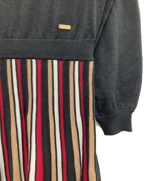 BLUE LABEL CRESTBRIDGE（ブルーレーベルクレストブリッジ）BLUE LABEL CRESTBRIDGE (ブルーレーベルクレストブリッジ) ニットワンピース ブラック×ベージュ サイズ:M 未使用品の古着・服飾アイテム