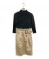 BLUE LABEL CRESTBRIDGE（ブルーレーベルクレストブリッジ）の古着「ドッキングワンピース」｜ブラック×ベージュ