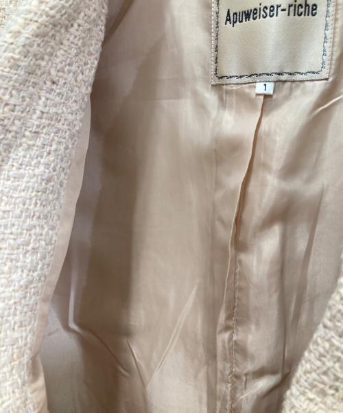 Apuweiser-riche（アプワイザーリッシェ）Apuweiser-riche (アプワイザーリッシェ) ツイードジャケット ピンク サイズ:1の古着・服飾アイテム