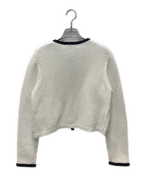 Apuweiser-riche（アプワイザーリッシェ）Apuweiser-riche (アプワイザーリッシェ) エンブレム付ラメニットジャケット ホワイト サイズ:2の古着・服飾アイテム