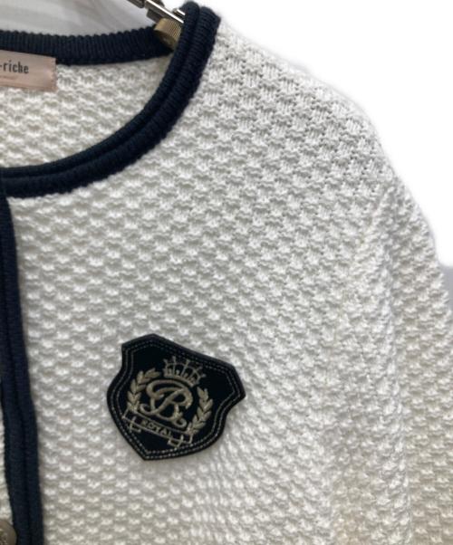 Apuweiser-riche（アプワイザーリッシェ）Apuweiser-riche (アプワイザーリッシェ) エンブレム付ラメニットジャケット ホワイト サイズ:2の古着・服飾アイテム