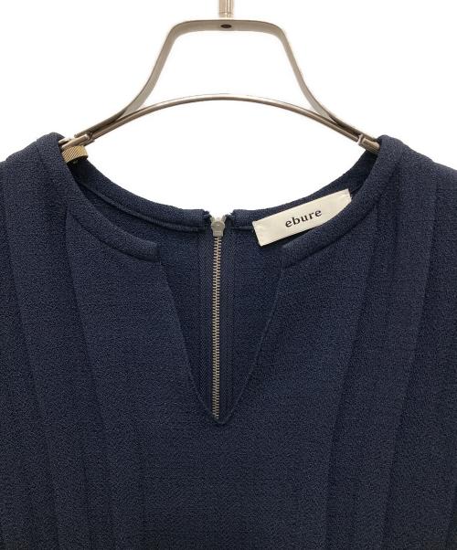 ebure（エブール）ebure (エブール) ベルト付きタックワンピース ネイビー サイズ:38の古着・服飾アイテム