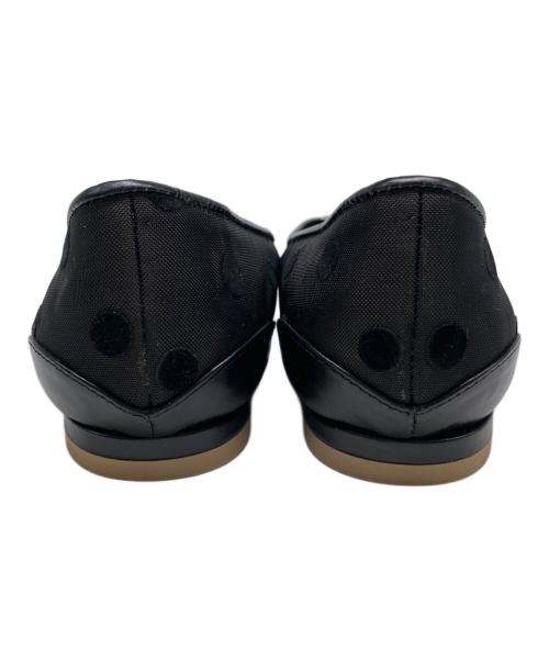 Pippichic（ピッピシック）Pippichic (ピッピシック) ドットシースルービジューバックルフラットパンプス ブラック サイズ:36 1/2の古着・服飾アイテム