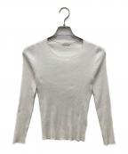 DES PRESデ プレ）の古着「コットンアセテートリブ クルーネックプルオーバー」｜ホワイト