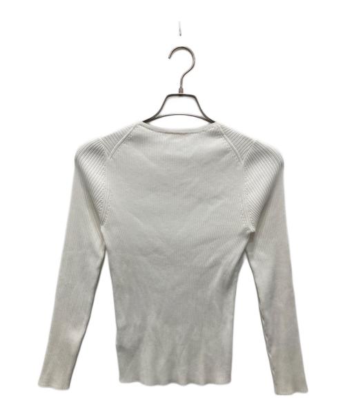 DES PRES（デ プレ）DES PRES (デ プレ) コットンアセテートリブ クルーネックプルオーバー ホワイト サイズ:Fの古着・服飾アイテム