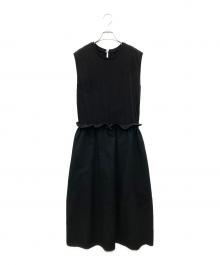 Spick and Span（スピック＆スパン）の古着「カットソー×サッカーコンビワンピース」｜ブラック