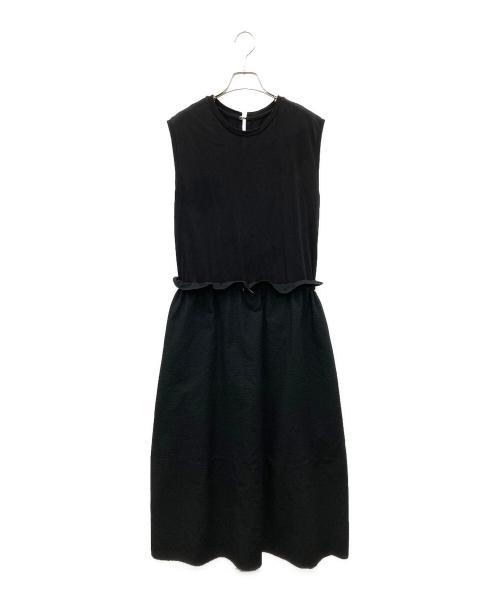 Spick and Span（スピック＆スパン）Spick and Span (スピックアンドスパン) カットソー×サッカーコンビワンピース ブラック サイズ:表記無し(実寸ご確認ください）の古着・服飾アイテム