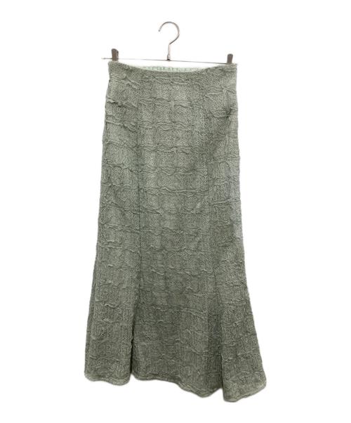 Snidel（スナイデル）Snidel (スナイデル) レースアップテクスチャースカート グリーン 未使用品の古着・服飾アイテム