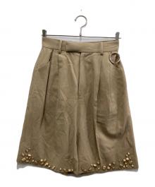 UNDERCOVER（アンダーカバー）の古着「Studs Silk Blend Bijou Short Pant」｜ベージュ