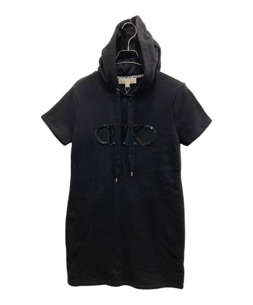 MICHAEL KORS（マイケル・コース）MICHAEL KORS (マイケルコース) S/Sラバーロゴフーディ ブラック サイズ:XS 未使用品の古着・服飾アイテム