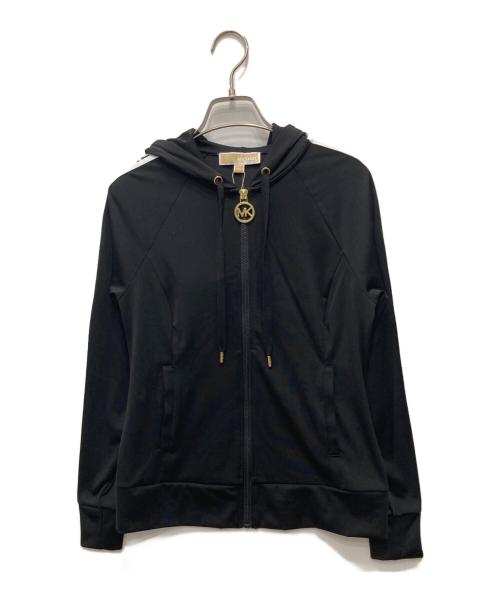 MICHAEL KORS（マイケルコース）MICHAEL KORS (マイケルコース) ロゴテープジップパーカー ブラック サイズ:XS 未使用品の古着・服飾アイテム
