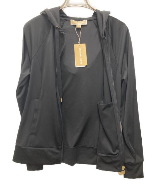 MICHAEL KORS（マイケルコース）MICHAEL KORS (マイケルコース) ロゴテープジップパーカー ブラック サイズ:XS 未使用品の古着・服飾アイテム