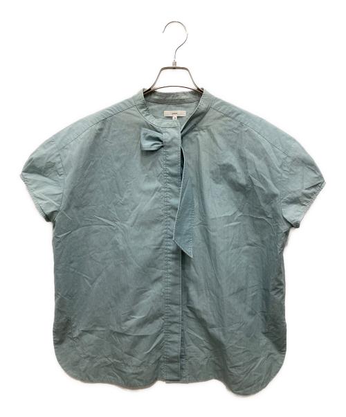 YORI（ヨリ）YORI (ヨリ) リボンタイブラウス ブルー サイズ:38の古着・服飾アイテム